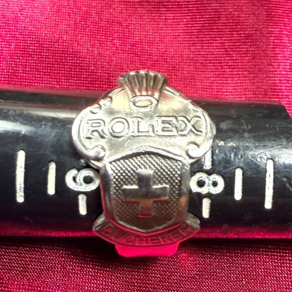 Vintage Rolex Bucherer Spoon Ring Switzerland Lausanne Silver-Plated Sz 8.5 - Picture 3 of 13